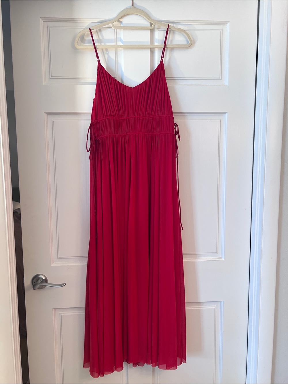 Madewell Red Spaghetti-Strap Maxi Dress with Side Ties | NWT - Picture 2 of 7
